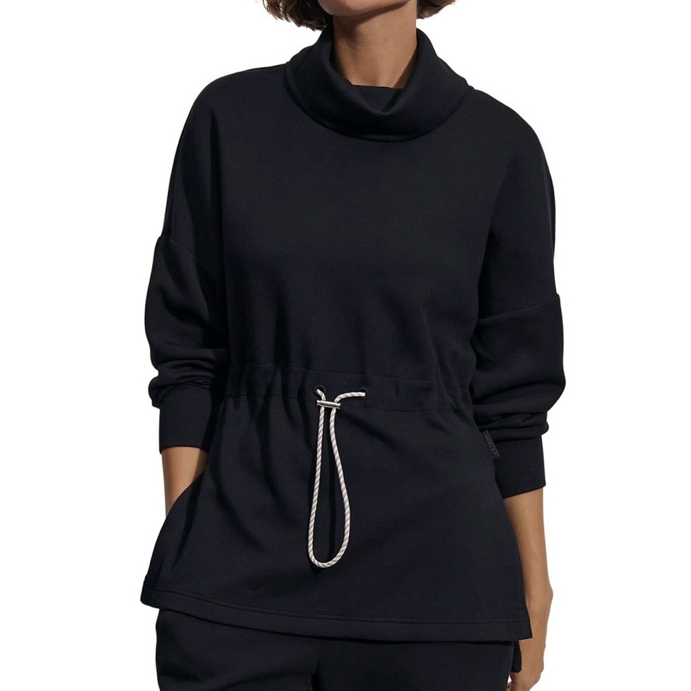 Varley Black Cowl Neck Sweater with Drawstring